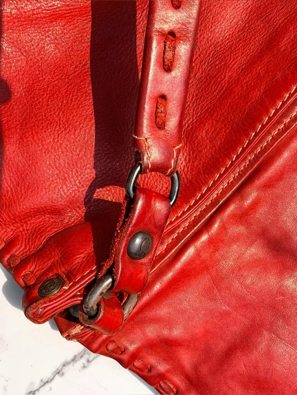 Campomaggi red leather